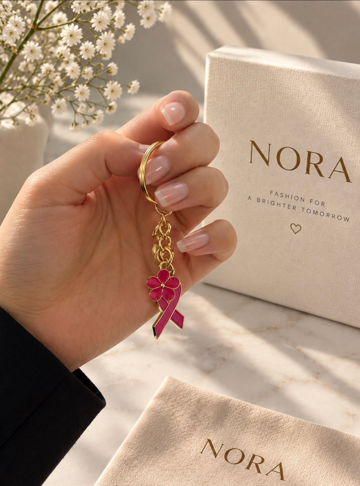 🎀 Breast Cancer Awareness Keychain