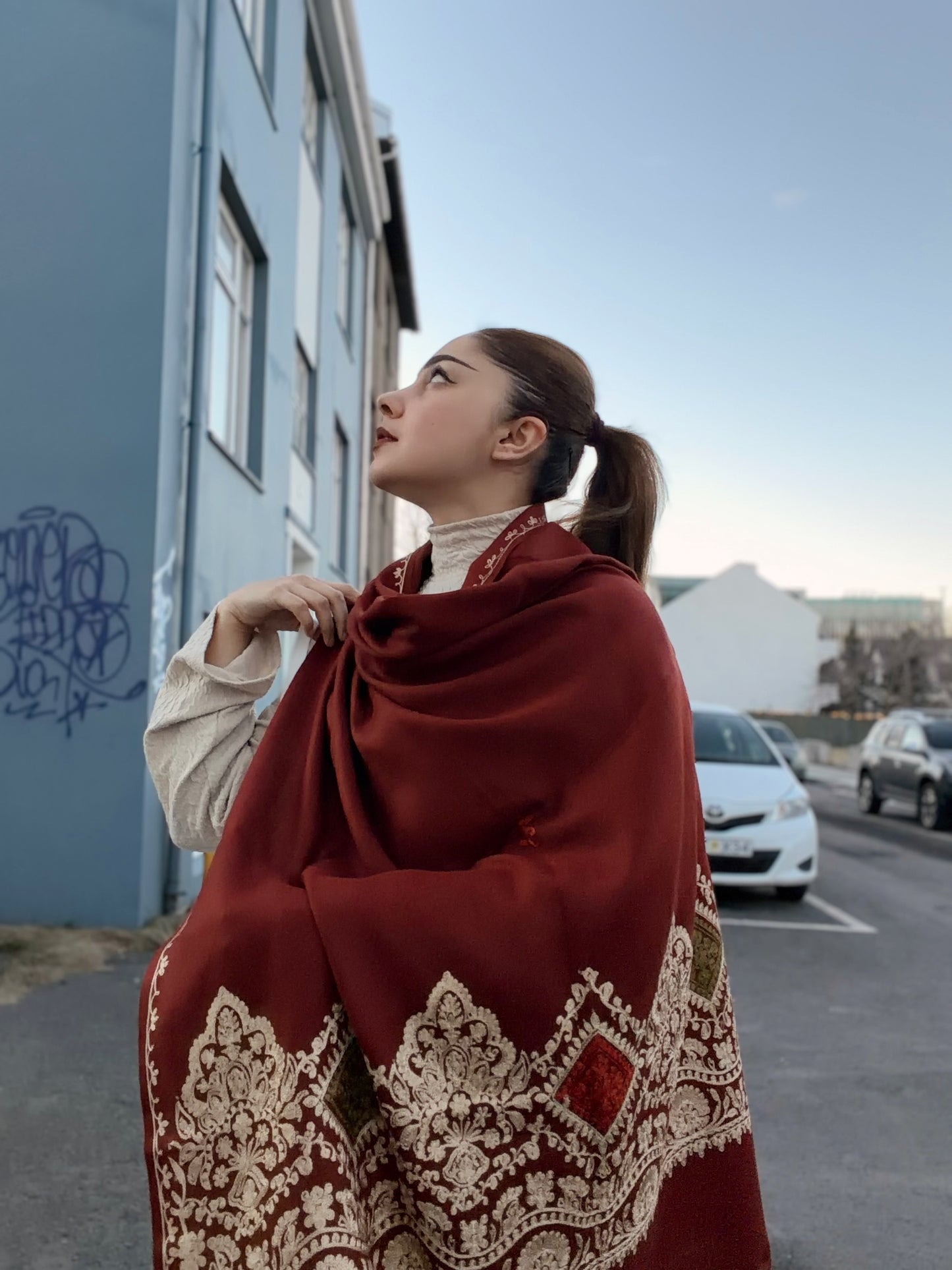 Rust Bloom Ornamental (Wool Blend )Scarf