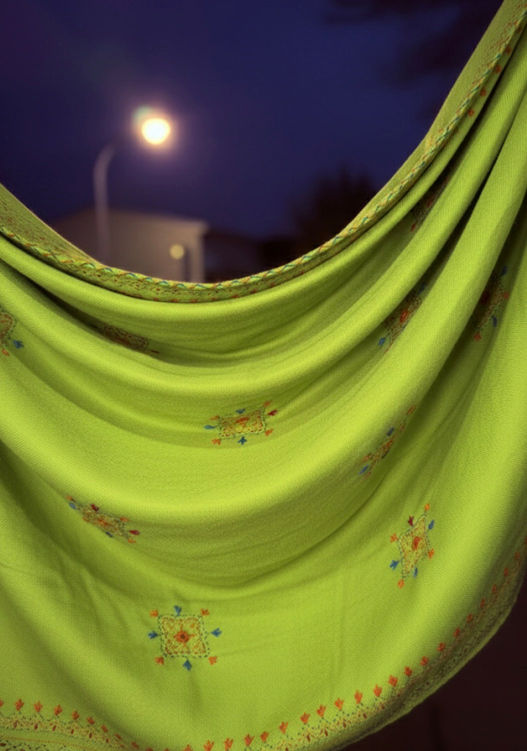 Zamin- e-Sabz Heritage Wool Scarf( Green Earth)