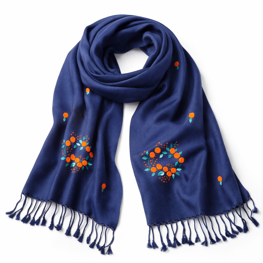 Midnight Marigold Heritage Shawl