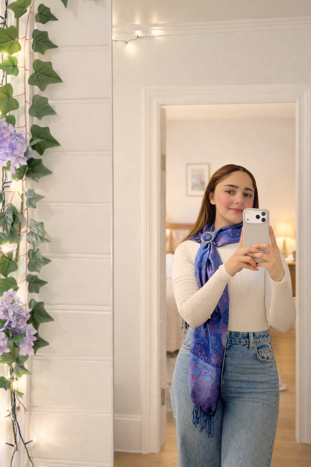 Seraphine Silk in Royal Blue with Crystal Brooch