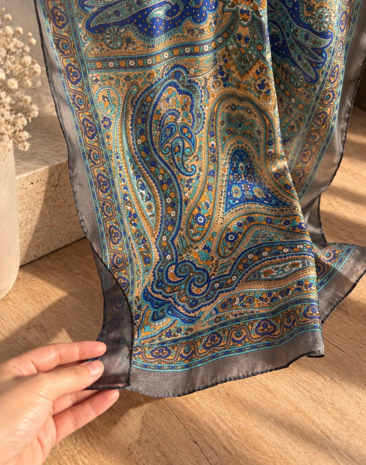 Azure Heritage silk scarf