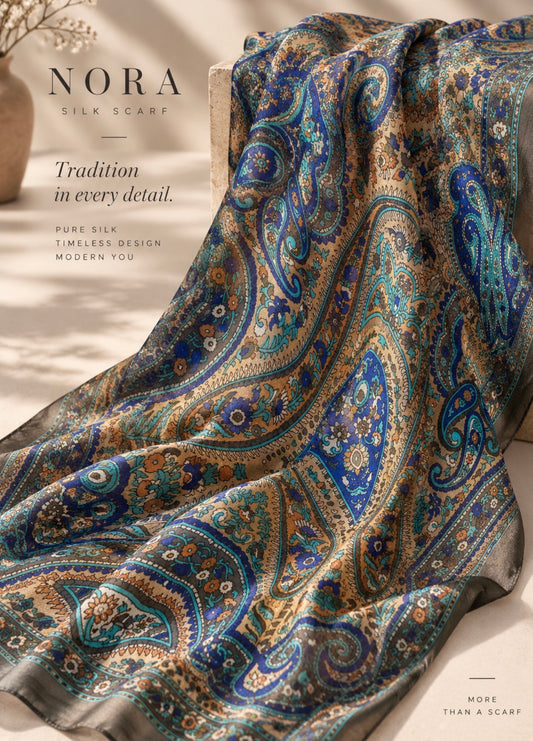 Azure Heritage silk scarf