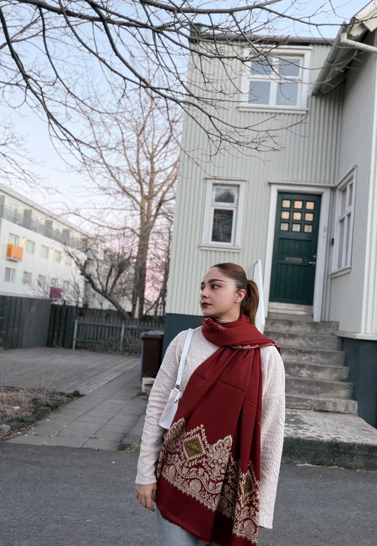 Rust Bloom Ornamental (Wool Blend )Scarf