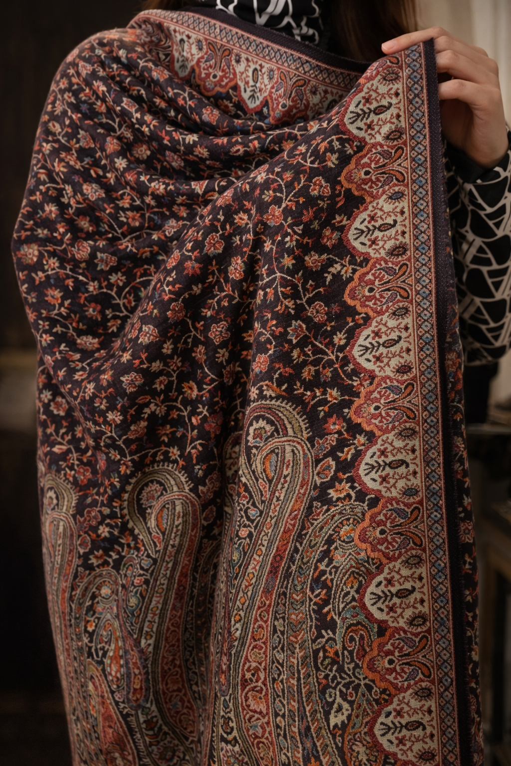 Royal Dual-Weave Pure Pashmina    /Two Sided Luxury