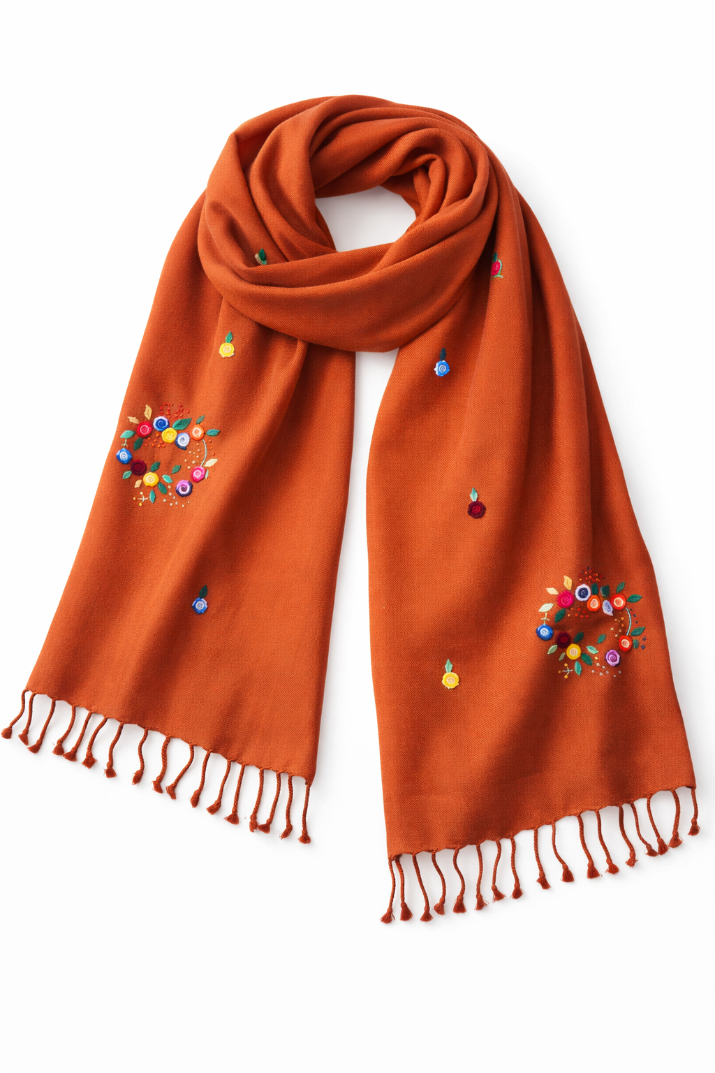 Rust orange Wool Scarf/ Lightweight shawl