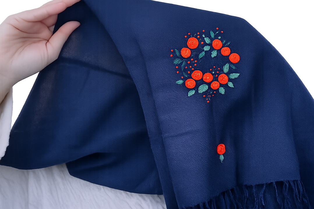 Midnight Marigold Heritage Shawl