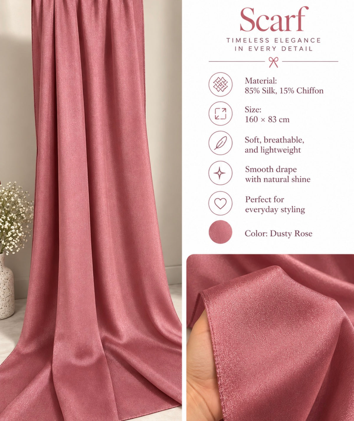 A Gift of Hope for Pink day/ silk scarf
