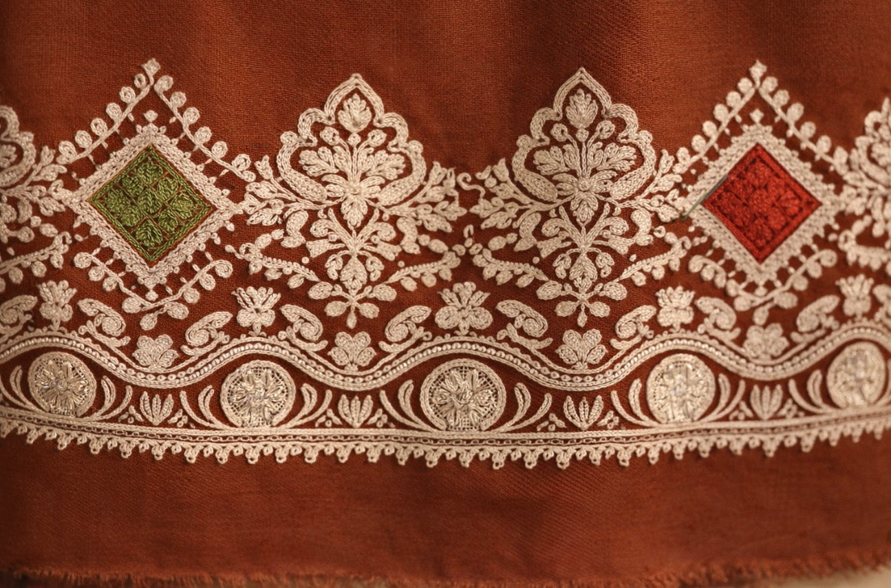 Rust Bloom Ornamental (Wool Blend )Scarf