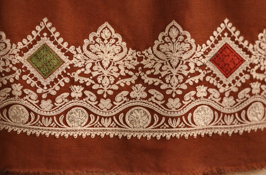 Rust Bloom Ornamental (Wool Blend )Scarf