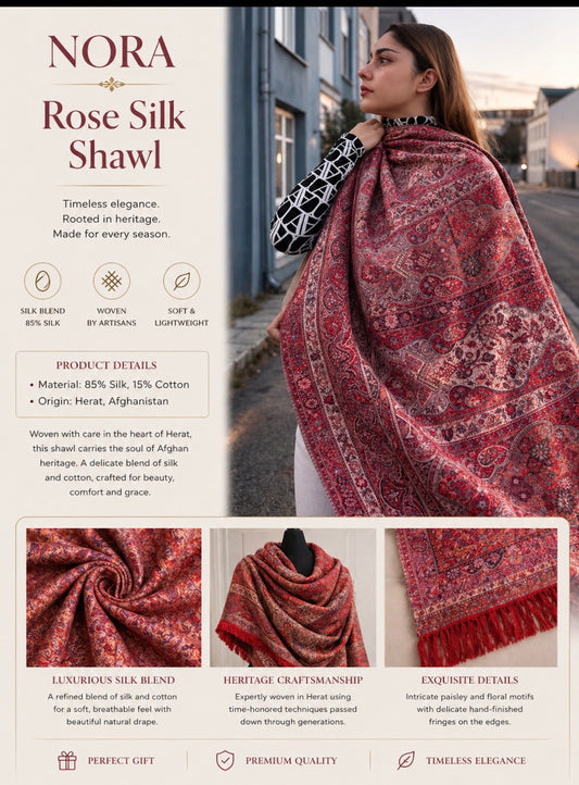 Rose Silk Shawl