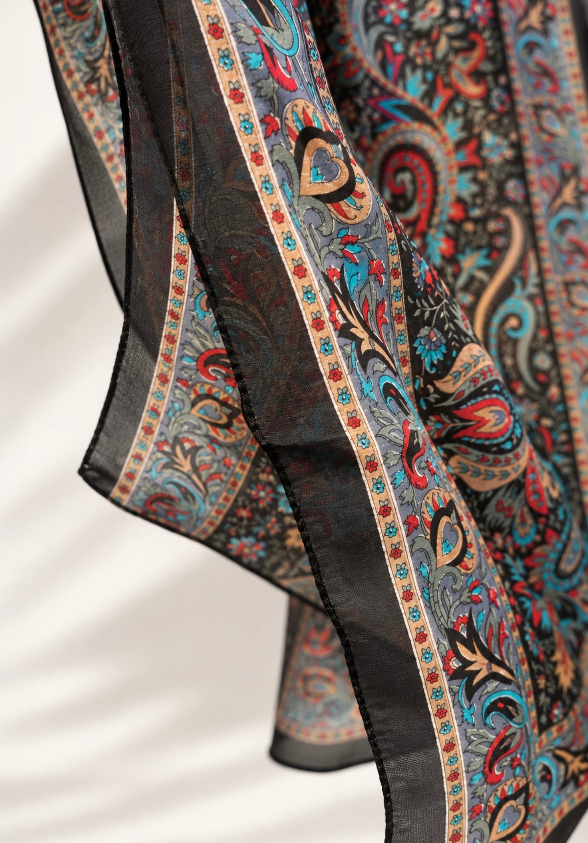 NORA Midnight Paisley silk scarf