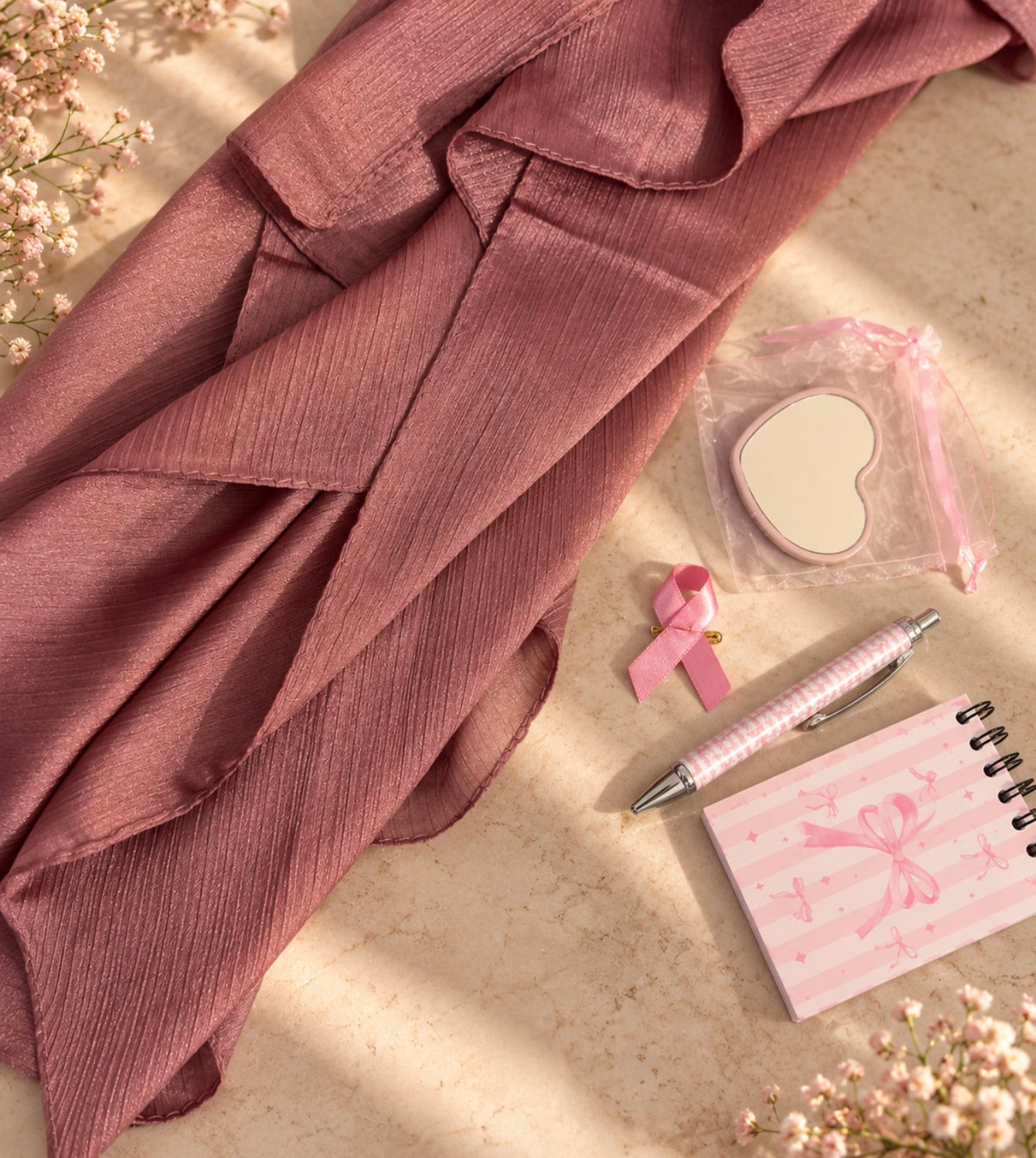 A Gift of Hope for Pink day/ silk scarf