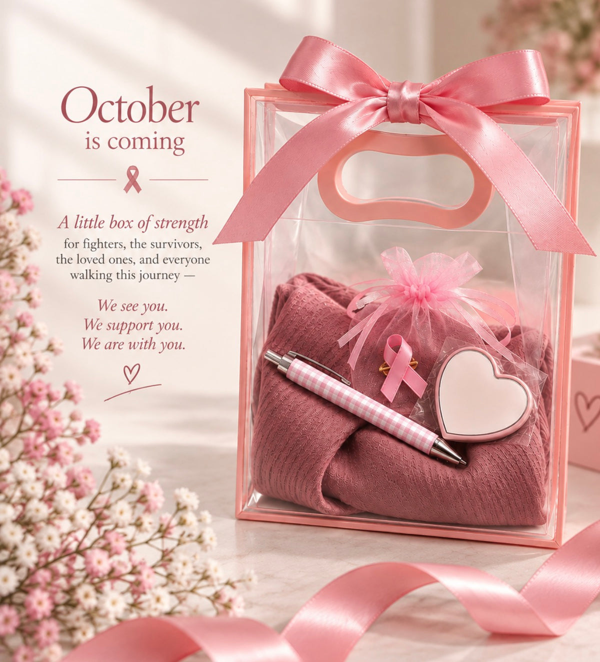 A Gift of Hope for Pink day/ silk scarf