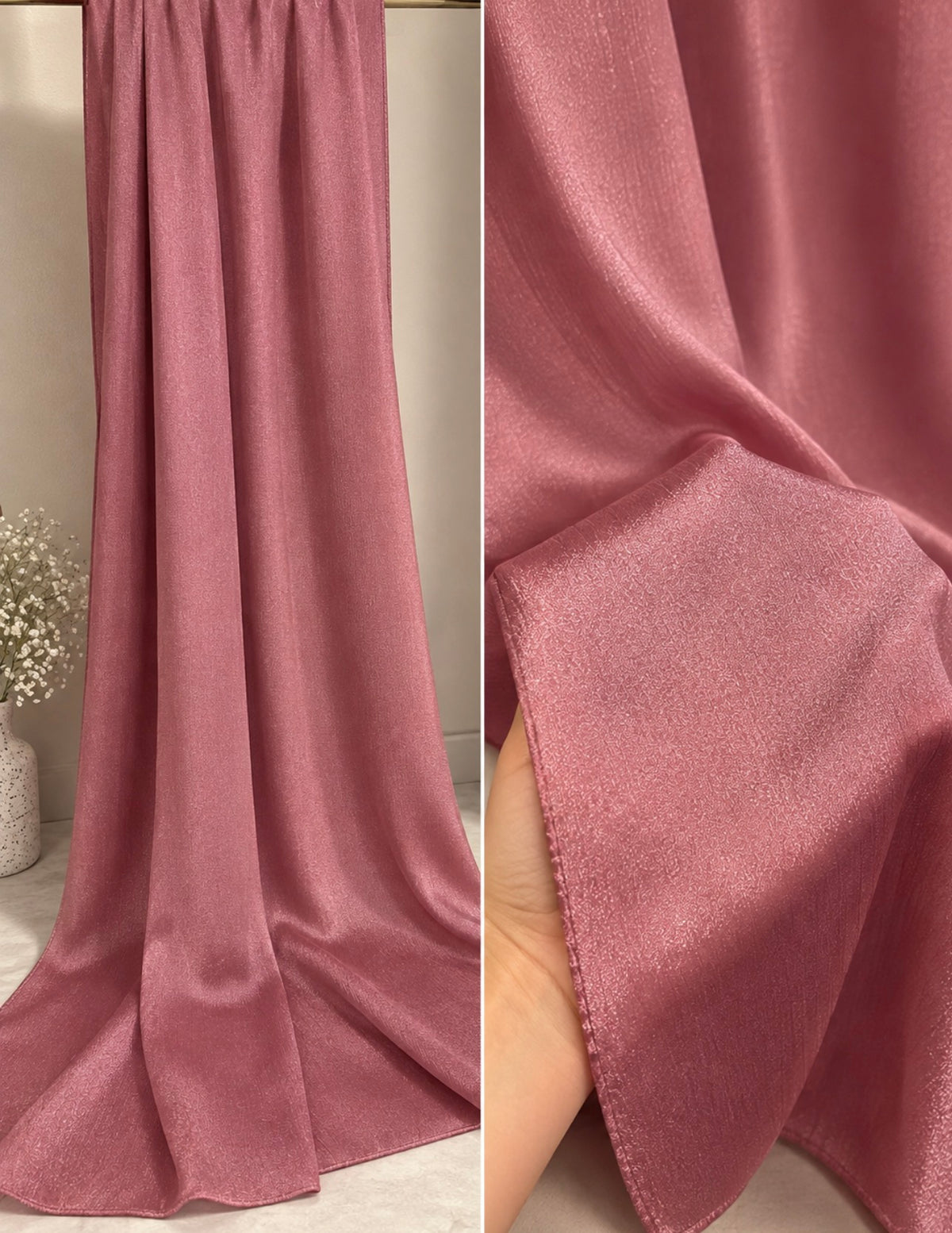NORA Blush Rosé Silk Chiffon Scarf