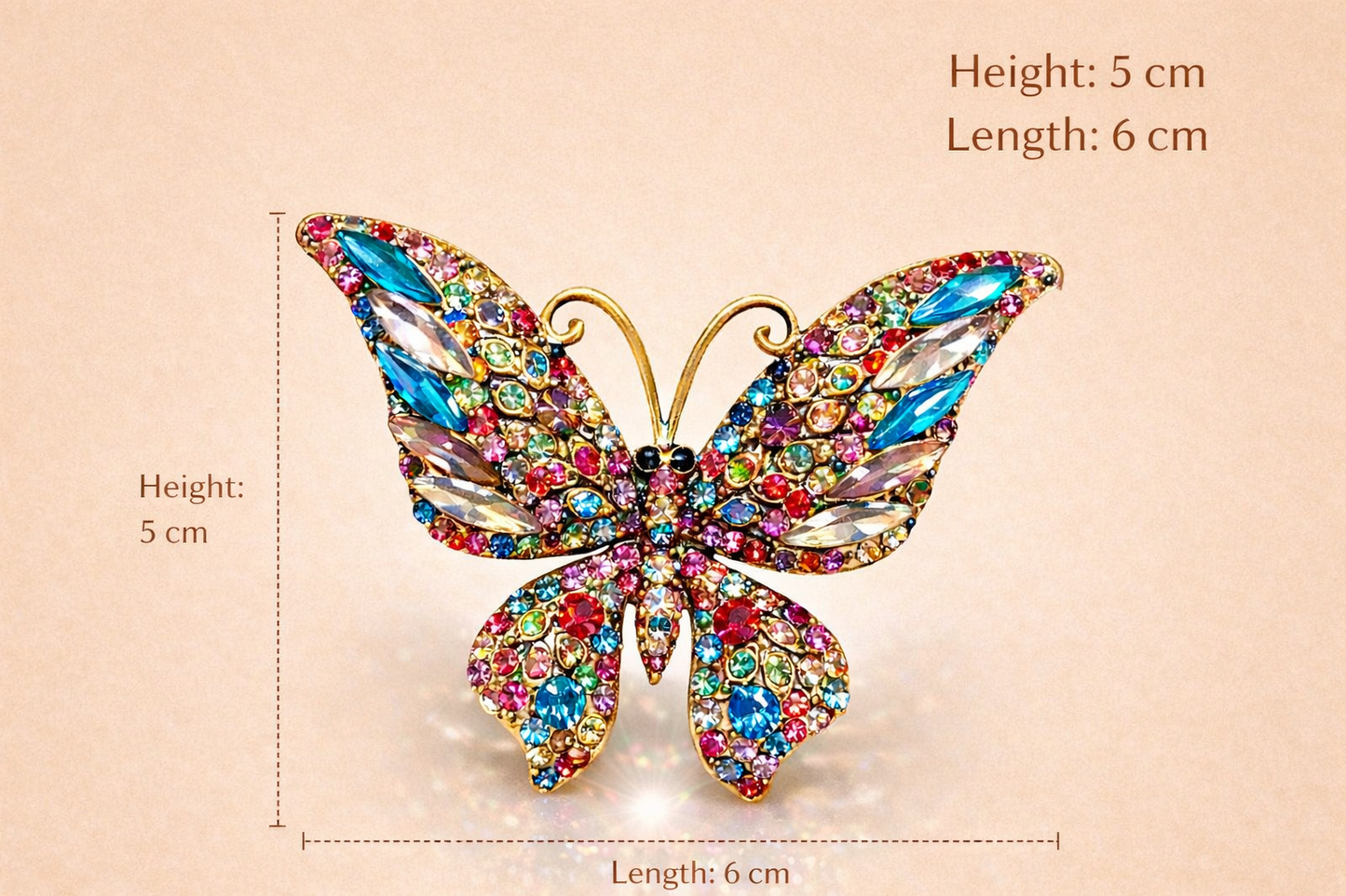 Aurora Crystal Butterfly Brooch
