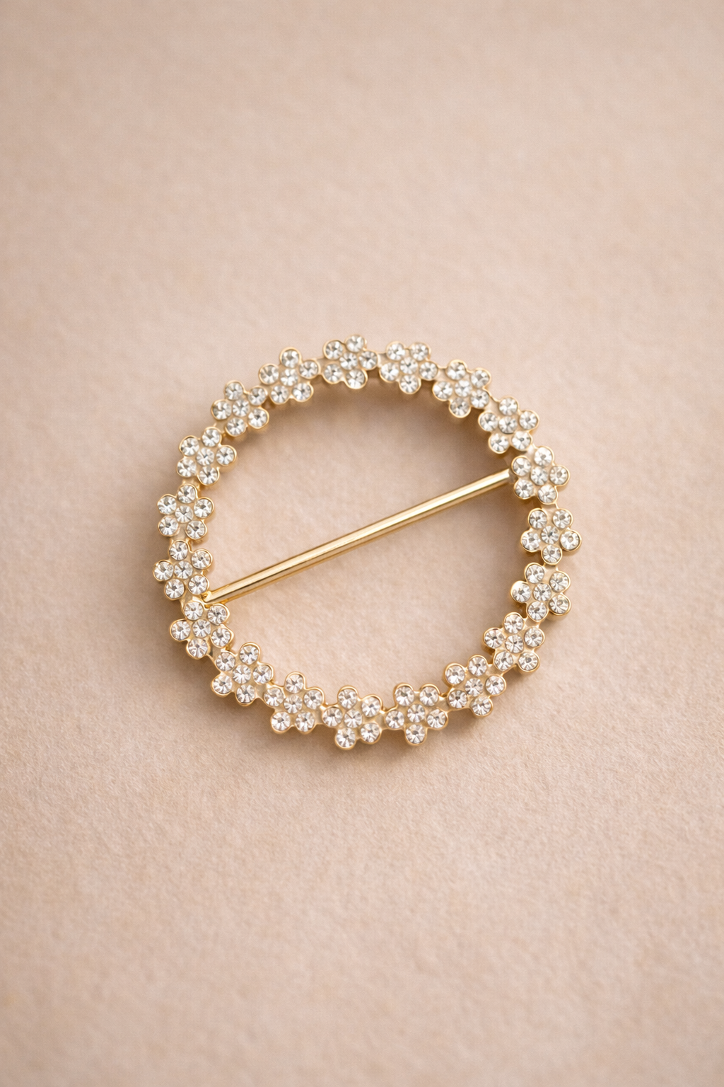 NORA Seraphine Jacquard Silk Scarf Presented with Crystal Brooch.