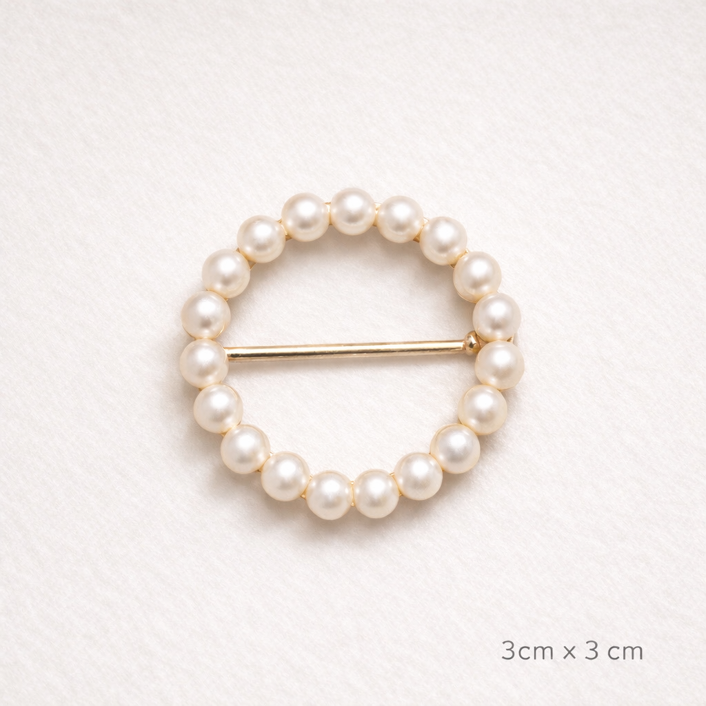 Champagne Reverie Silk Scarf with Pearl Brooch