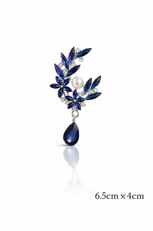 Midnight Pearl Sapphire Brooc