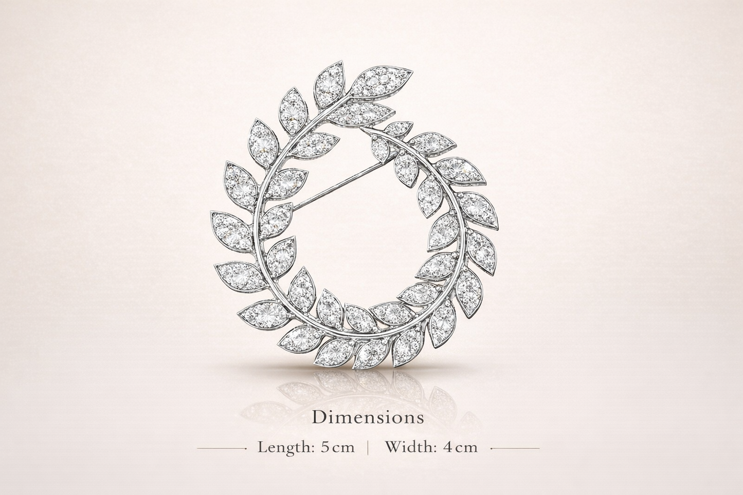 Celestial Laurel Crystal Brooch