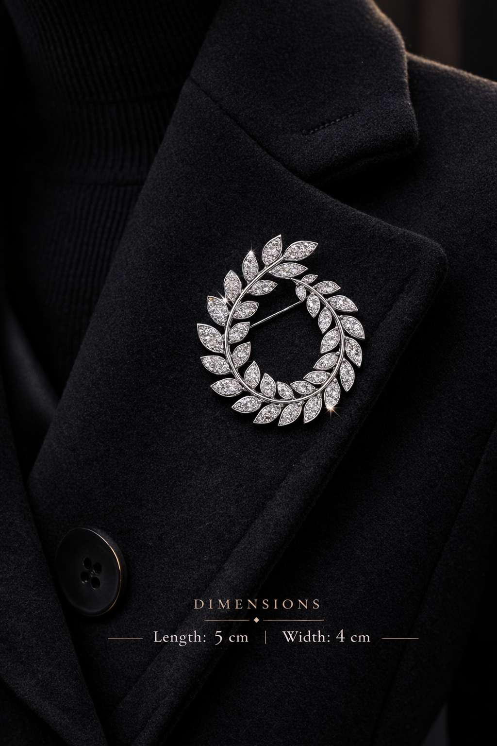 Celestial Laurel Crystal Brooch